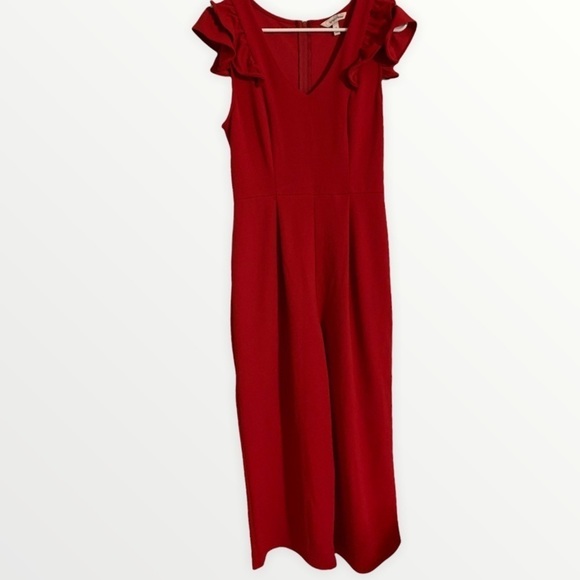 ❤️VALENTINES DAY COLLECTION: Red Ruffled Sleeve Jumpsuit Size 7 - Picture 1 of 9